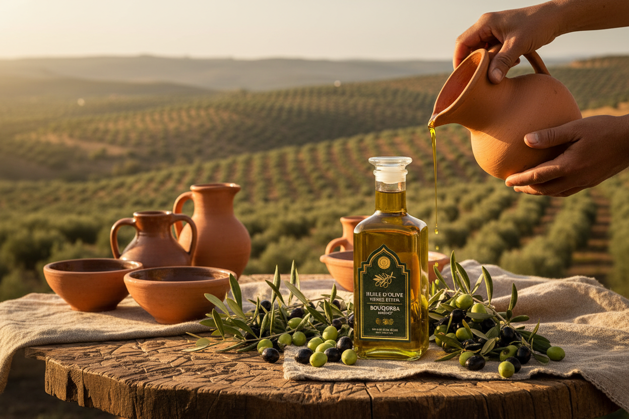 Image promotionnelle authenticité huile d'olive marocaine